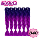 24 Zoll Jumbo Braids Synthetisches Haar für Box Braid Ombre Braiding Hair Extensions Three Tone Schwarz Braun Blau Pink Mirra's Mirror