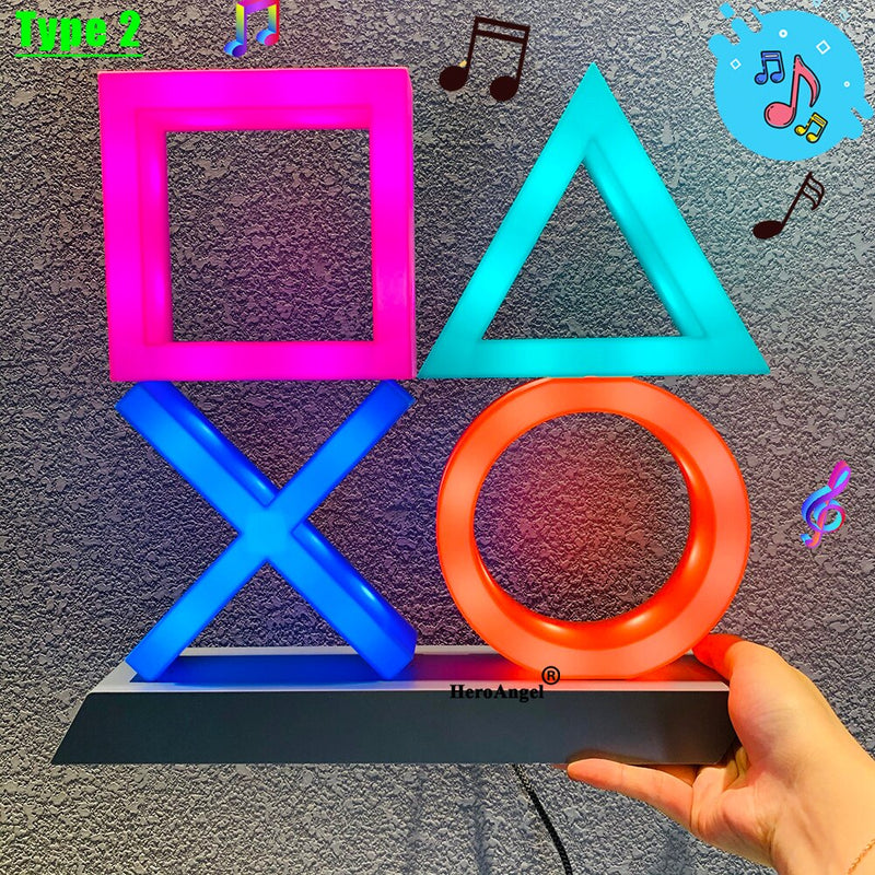 For ps4 mood flash lamp icon modeling voice control decorative lamp house colorful lights game lampstand led light game nice