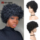 Wignee pelucas sintéticas de pelo corto Afro rizado resistente al calor para mujeres marrón mixto Cosplay peinados africanos peluca de pelo diario
