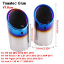 2 unids/set de cubiertas de tubos de escape de coche de acero inoxidable cromado para Audi A1 A3 A4 TT 2009-2015/VW Volkswagen PASSAT