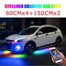 Niscarda 4PCS 12V IP65 App Control RGB LED Strip Under Car 60 90 120cm Tube Underglow Underbody System Neon Light