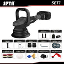 SPTA 18V 5Inch Cordless Car Polisher Dual Action 15mm Orbit  Variable Speed Polishing Machine With 4000mAh Battery For Polishing