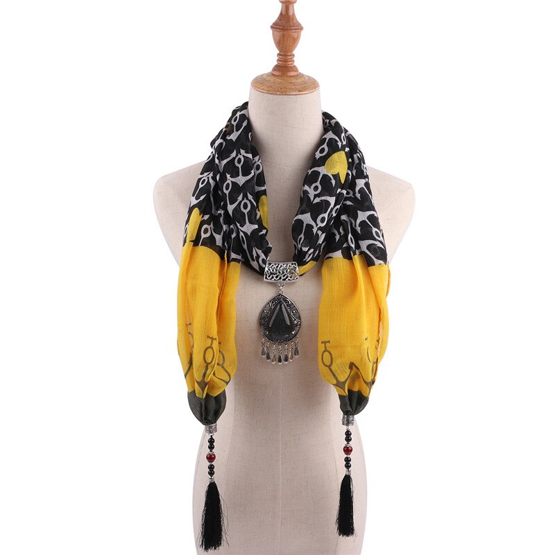 RUNMEIFA Cotton Jewelry Statement Necklace Pendant Scarf Women Bohemia Neckerchief  Foulard Femme Accessories Hijab Stores