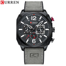 CURREN Marke Luxus Herren Braun Quarz Armbanduhren für Herren Leuchtende Chronograph Zifferblatt Leder Uhr Lässige Sportuhr