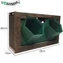 Macetas colgantes decorativas creativas, caja de flores de madera hidropónica, marco de fotos, soporte para maceta, maceta Vertical de plástico para pared de jardín