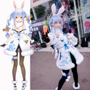 VTuber Usada Pekora Cosplay Costumes Hololive Fantasy Bunny Girl Dress With Rabbit Tail + Ears Headwear Halloween Outfit All set