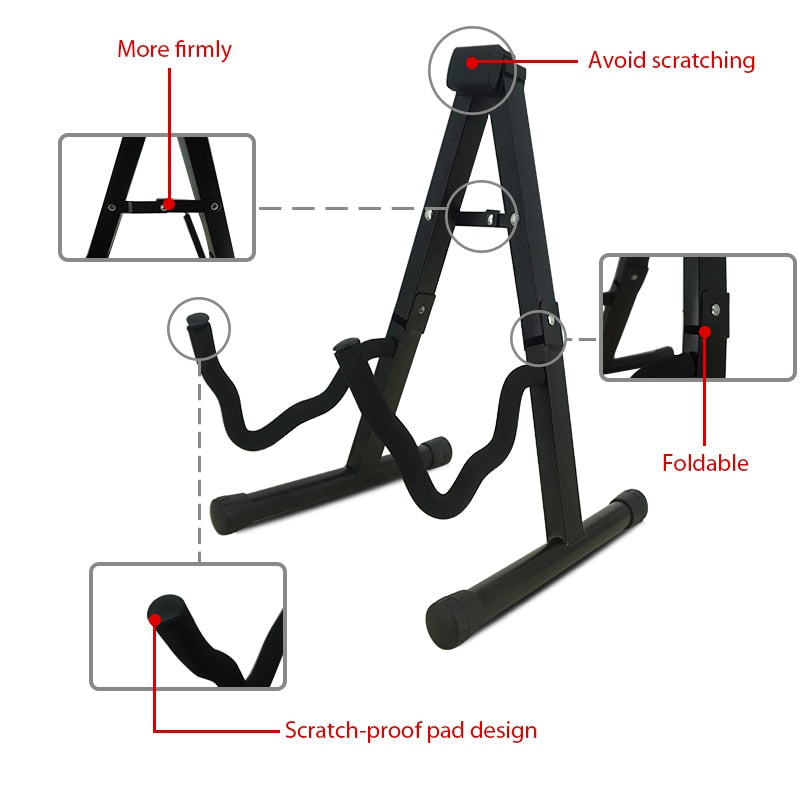 Universal Foldable Portable Guitar Stand Folding Lightweight Tripod Stringed Instrument Musical Rack Holder  Guitar Accessories