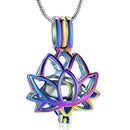 Colgante de recuerdo de flor de loto de acero inoxidable para mujer, Mini urna de cremación, joyería conmemorativa, medallón para cenizas, 2 colores