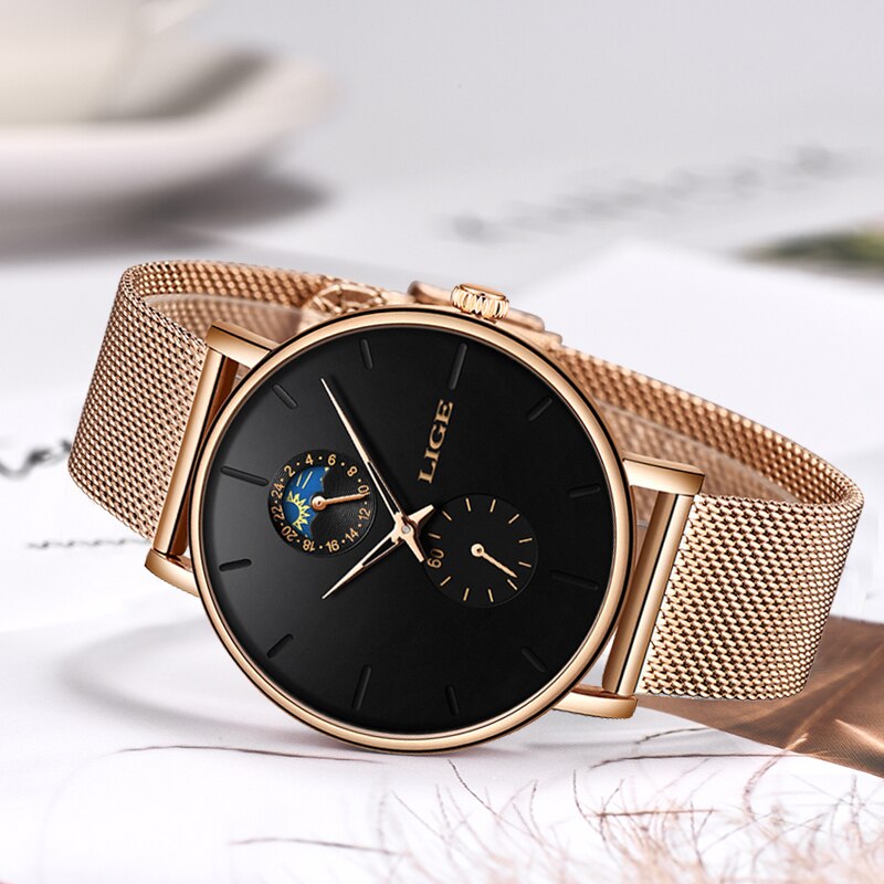 LIGE New Women Luxury Brand Watch Simple Quartz Lady Waterproof Wristwatch Female Fashion Casual Watches Clock reloj mujer 2019