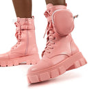 Women Boots 2020 Fashion Chunky Boots Pocket Platform Boots White Shoes For Women Autumn Winter Boots High Heels Botas Mujer