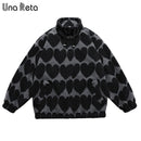 Una Reta M-XXL Winter Men Coat New Casual Lamb Wool Parka Coat Streetwear Loose Men Clothing Grain Fleece Men&