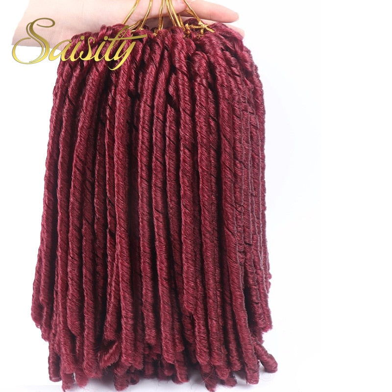 Saisity 14''faux locs pelo de ganchillo rastas suaves y ligeras trenzas de ganchillo extensiones de cabello de ganchillo sintético 15 hebras/paquete