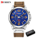 Nuevo reloj para hombre CURREN, relojes de pulsera de cuarzo de lujo para hombre, relojes deportivos con fecha militar de cuero para hombre, reloj Masculino