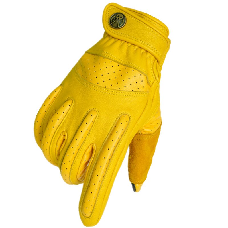 Guantes de moto de cuero con envío gratis, guantes de moto de pantalla táctil seguros y cómodos para hombres, guantes de Moto para montar en carretera al aire libre