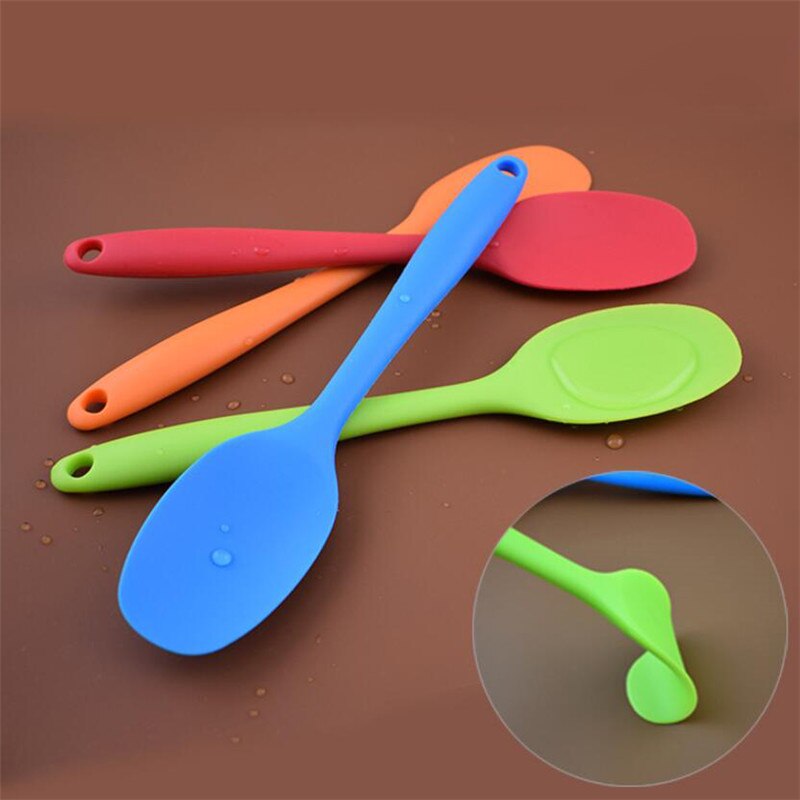 Cake Butter Spatula Silicone Spoon Mixing Spoon Long-handled Cooking Utensils Tableware Kitchen Soup Spoons Mixer Cooking Tools