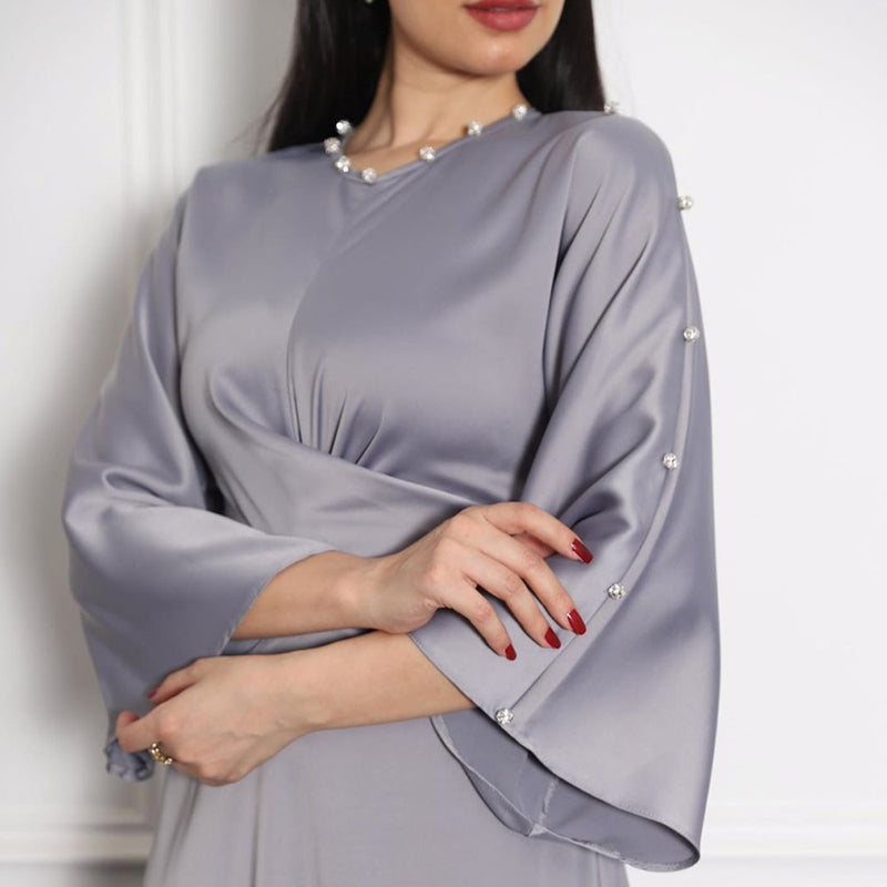Kaftan Dubai Abaya Turkey Femme Arabic Hijab Muslim Fashion Robe Satin Dress African Dresses Abayas For Women Islamic Clothing