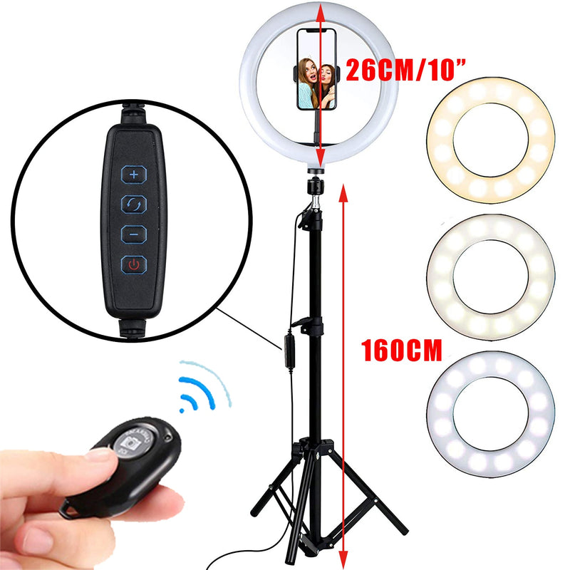 LED Fill Ring Light 160CM Tripod Stand Phone Holder Selfie Makeup Live Streaming YouTube Dimmable Ringlight Photography Lamp