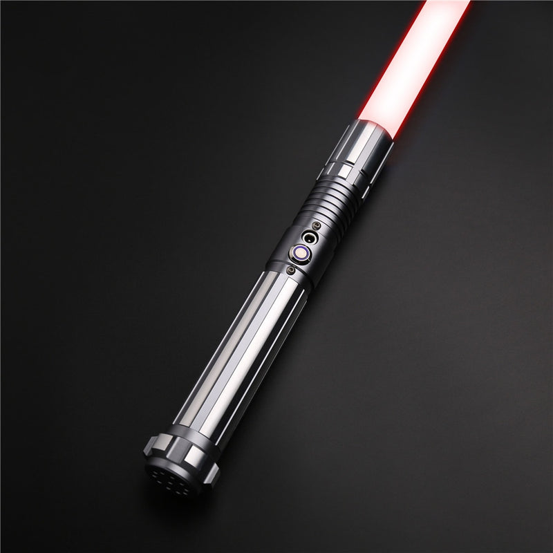 TXQsaber TS015 Balck RGB Lichtschwert 82cm Dueling Blade Force FX Lichtschwert mit Sound und LED Leichtmetallgriff FOC X-mas Toys