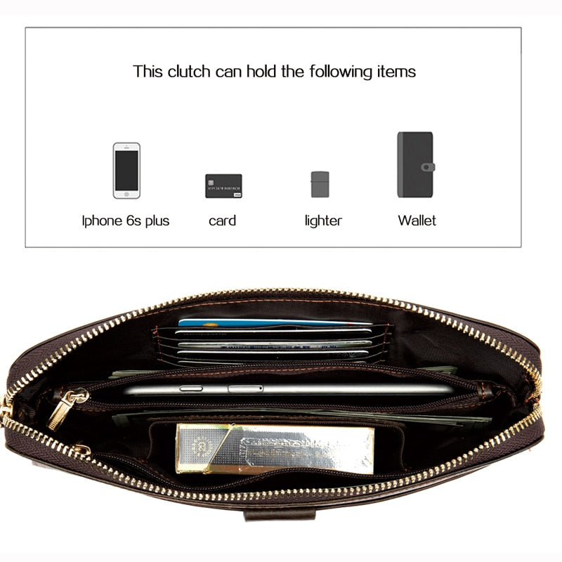 Westal Herren Geldbörse Echtleder Clutch Bag Herren Geldbörse Leder Geldbörse für Kreditkarte Handy Geldbörsen für Reisepass Geldbörsen