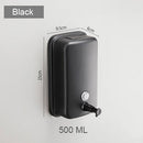500/800/1000/1200 ml Soap Dispenser Wall Mount Black 304 Stainless Steel Soap Dispensers Leakproof Bathroom Soap Pump