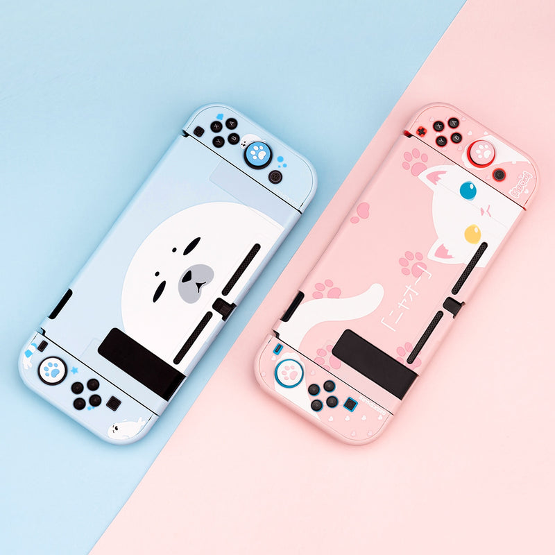 GeekShare Nintendo Switch Lite Case Kawaii Seal Cat Joy-Con Controller Soft TPU Full Cover Shell For NS Game Console Accessories