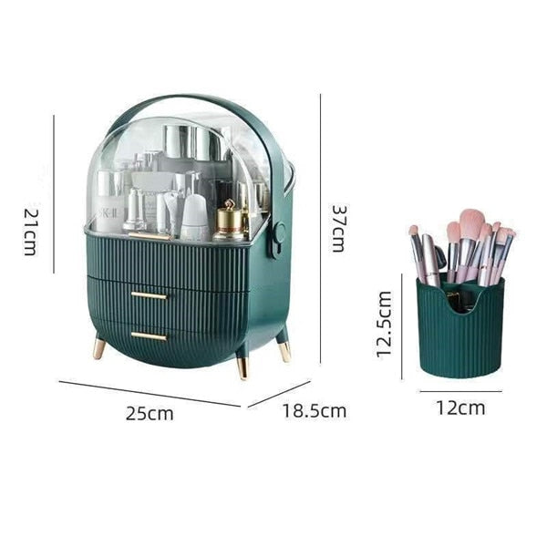 Organizador de maquillaje para cosméticos, caja de almacenamiento de cosméticos de gran capacidad, organizador de escritorio, joyería, esmalte de uñas, cajón de maquillaje, contenedor