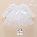 Baby Taufkleid 2022 Bogen Neugeborenes Baby Mädchen Kleinkinder Kleider &amp; Kleidung Schneewittchen Babykleid 1 Jahr alt Geburtstagskind Kleid