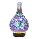 3D Firework Glass Vase Shape Air Humidifier with 7 Color Led Night Light Aroma Essential Oil Diffuser Mist Maker Ultrasonic