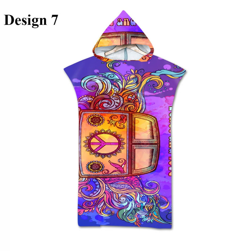 Free shipping Gift Peace Sign Love Butterfly Free Soul Words Mandala Pattern Large Hooded Swim Surf Bath Beach Towel Poncho