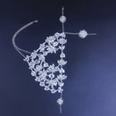 Stonefans Mode Halloween Halbgesichtsmaske Strass Schmuck für Frauen Bling Silber Farbe Blatt Gesichtsmaske Kristall Tanz Schmuck