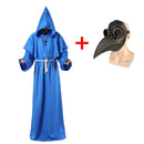 Plague Doctor Christ Costumes Men Monk Cosplay Plague Doctor Mask Steampunk Robe Priest Horror Wizard Halloween Witch  Women