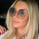 Brand Fashion Oversized Round Sunglasses Women Flower Design Trendy Rimless Sun Glasses Shades for Women Driving Eyewear UV400