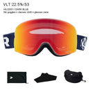 OTG Ski Goggles Snowboard Mask For Men Women Skiing Eyewear UV400 Snow Protection Over Glasses Adult Double Anti-Fog Cylindrical