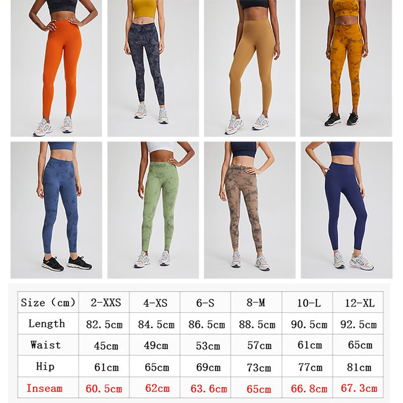 SHINBENE CLASSIC 3.0-TIE DYE Naked Feel Fitness Workout Legging Mujeres No Camel Toe Yoga Pantalones Sport Gym Legging 2-12