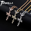TOPGRILLZ Travis Scott Product Brand Cactus Jack Shape Pendant Necklace Ice Crystal Cubic Zirconia Pendant Hip Hop Jewelry Gift
