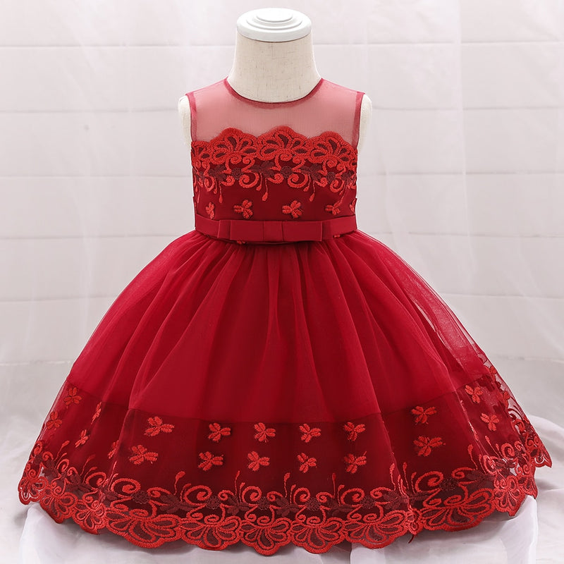 2022 Baby Girl Party Dresses Newborn Baby Baptism Dress For Girls Birthday Princess Clothes Beading Infant Wedding Dress