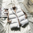 Chaleco de plumón de algodón para mujer, chaleco holgado, chaqueta cálida, chaqueta acolchada de algodón, chaleco de invierno sin mangas para mujer 2022