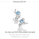 Thaya Solid 925 Sterlings Silver Cute Korean Girls Earings Clip Earrings For Women Engagement Gift Fine Jewerlry