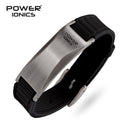 Power ionics antifatigue silicone Titanium ions balance tourmaline germanium charms bracelet wristband bangles Free Lettering
