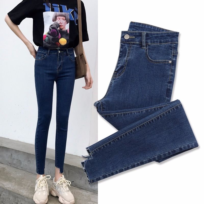 Women jeans Plus Size High Waist Stretch Washed Skinny Stretch Jeans Female Denim Pants New Pencil Pants Light Blue Gray Black