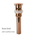 Brass Drain Black/White/Chrome Plated/Gold/Rose Gold/ORB Bathroom Basin Push Down Pop-Up Drain With/Without Overflow Hole Design