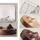 Taza de copa de vino de montaña de 5oz con taza de té chino de madera, vasos de whisky inferiores, taza de té japonesa para el hogar, regalo de taza de madera