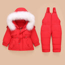 Children Down Coat Jacket+jumpsuit Kids Toddler Girl Boy Clothes Down 2pcs Winter Outfit Suit Warm Baby Overalls Clothing Sets