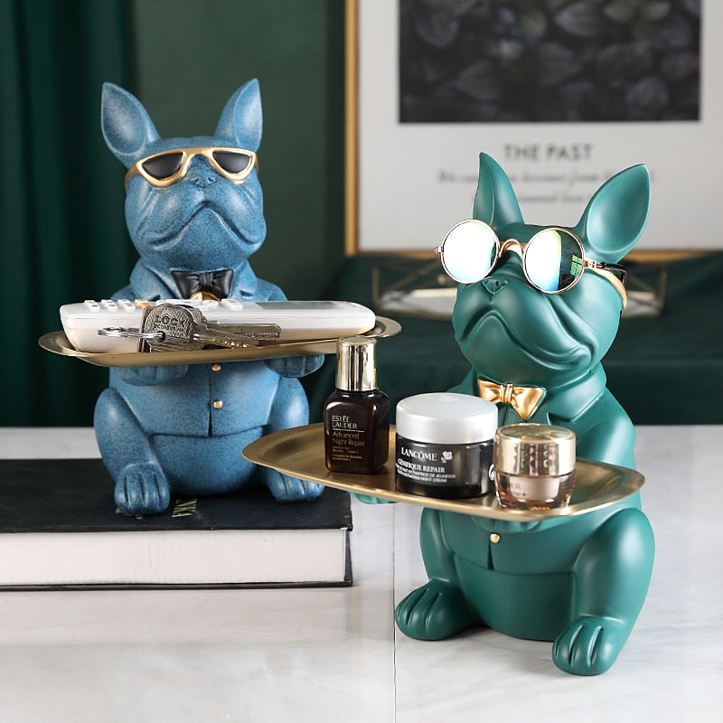 Cool Bulldog, estatua, decoración de mesa, escultura de moda, decoración de la habitación del hogar, multifunción, almacenamiento de escritorio, estatuilla en miniatura, banco de monedas