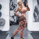 Camo Yoga Set Women Seamless Fitness Camouflage Gym Set High Waist Gym for Women Leggings Breathable Long-sleeved Yoga Suit
