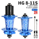 Koozer XM490 Hubs 4 Bearing MTB Mountain Bike Hub Front Rear QR or Thru 28/32/36 Holes Disc Brake Bicycle Hub 8 9 10 11 12Speed