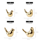 Figuritas de pájaros dorados para casa Polar, estatuas modernas de pájaros de cerámica, escultura de animales, artesanías para decoración del hogar, regalos de boda de cerámica dorada