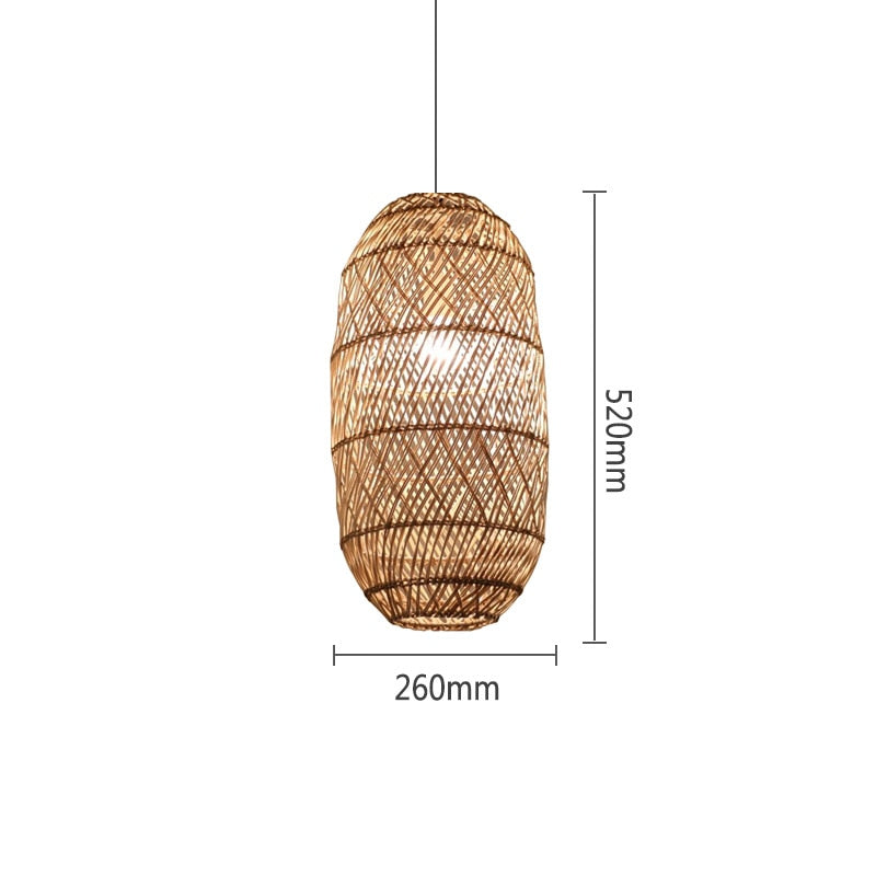 Natürliche Rattan-Lampen-Pendelleuchte Neue chinesische Art handgewebte Pendelleuchte für Wohnzimmer-Hängeleuchte Esszimmerleuchte