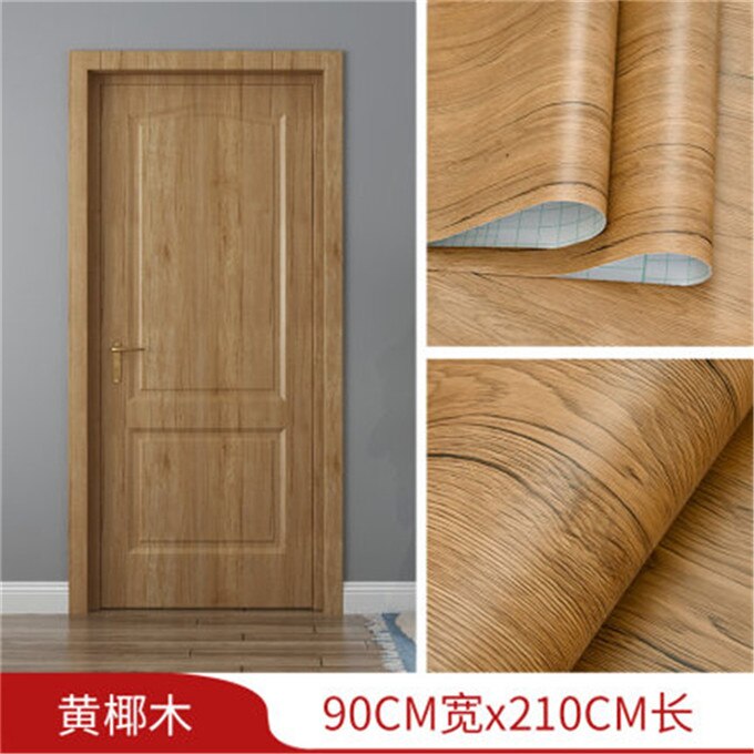 90x210cm White PVC Door Wallpaper Wood Grain sticker home decor Self-adhesive Waterproof Mural Furniture Door Decoration Decals