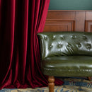 Cortinas americanas para sala de estar comedor dormitorio francés moderno Retro vino rojo grueso terciopelo cortinas acabado ventana personalizada